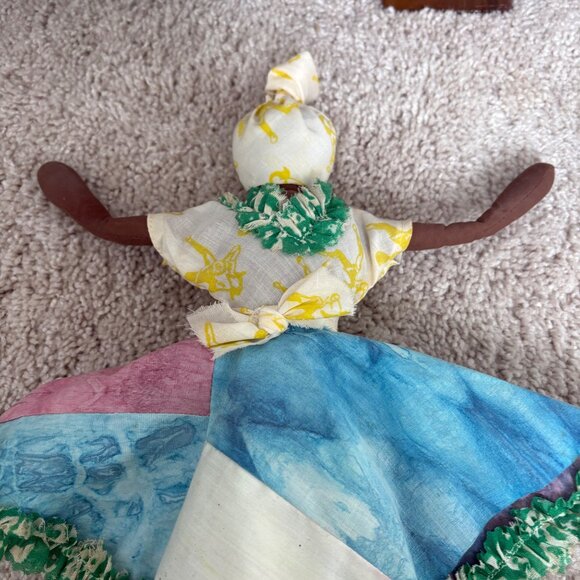 Handmade Fabric Folk African American Doll With Kaiser Stand Soft face and limbs - Picture 8 of 10